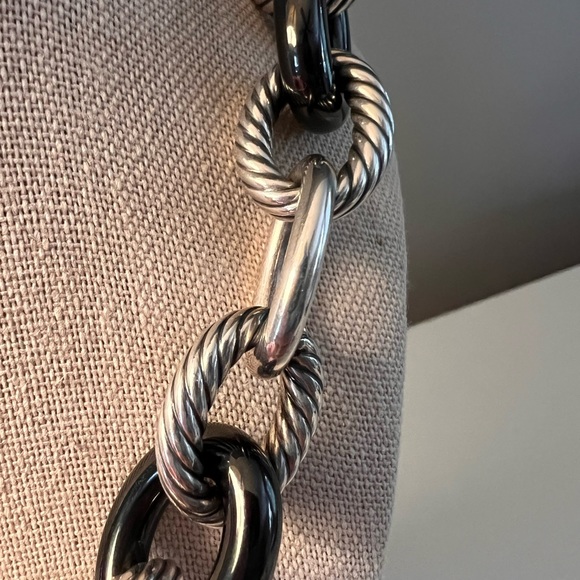 David Yurman Extra Large Oval Link Sterling Ceramic Necklace - Picture 8 of 8
